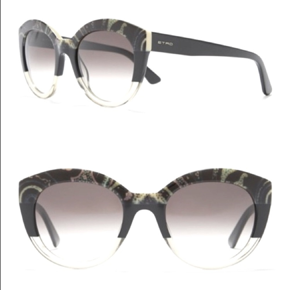 52mm Oversized Sunglasses In Paisley/black